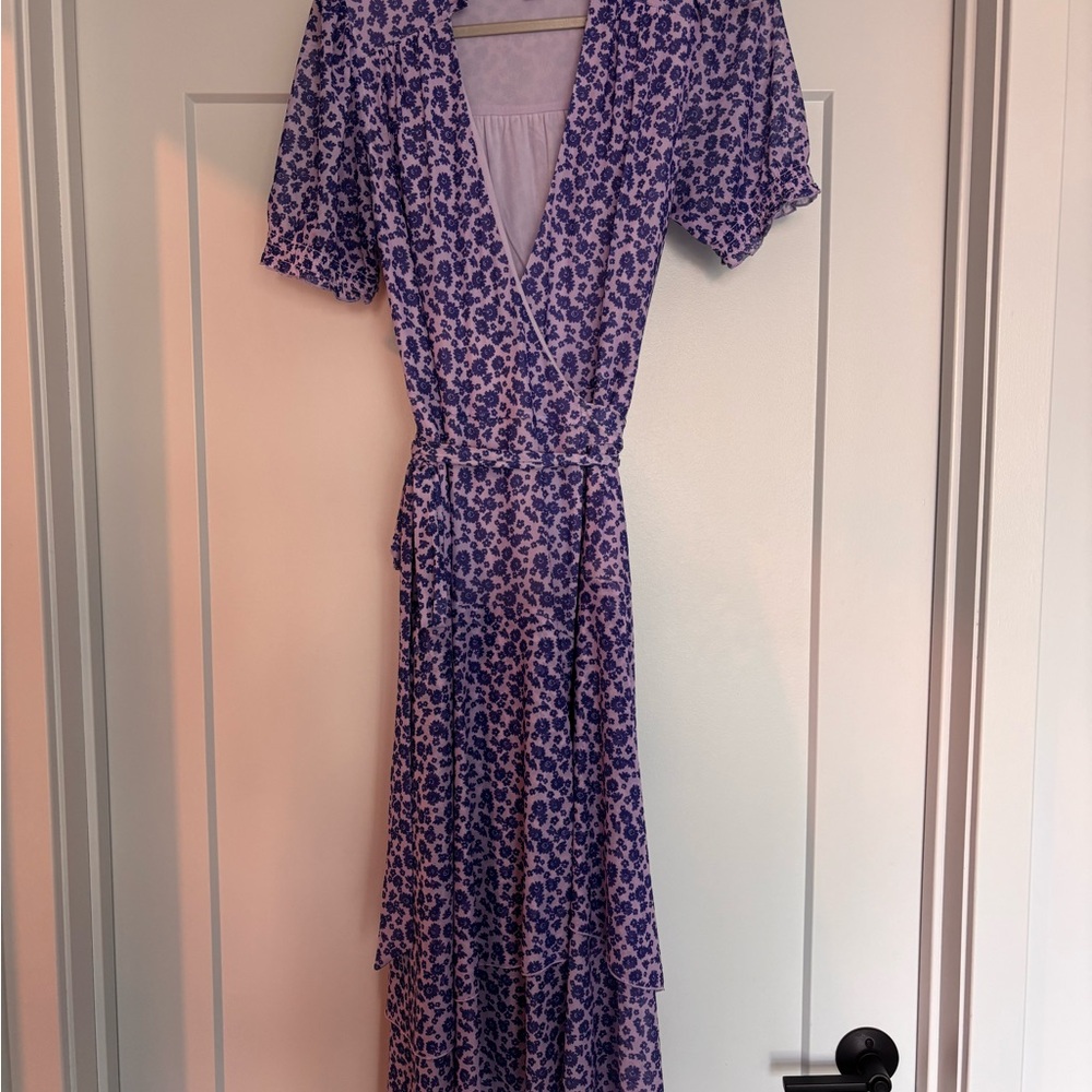Draper James Purple Floral Wrap Dress
